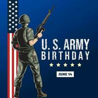 Vector illustration of U.S. Army Birthdays. Template