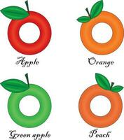 Collection of abstract fruit icons vector illustration