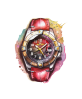 hombres reloj Moda accesorio acuarela ai generativo png