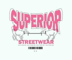 futuristic illustration of superior t shirt design, vector graphic, typographic poster or tshirts street wear and Urban style
