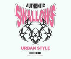 Aesthetic illustration of swallows Streetwear t shirt design, vector graphic, typographic poster or tshirts street wear and Urban style