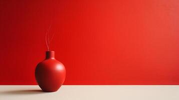 un maravilloso imagen de un minimalista rojo, exhibiendo el mágico elegancia encontró en sencillez. ai generativo foto