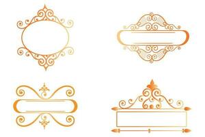 Wedding invitation design with golden ribbon. Hand-drawn wedding ornament collection. vector