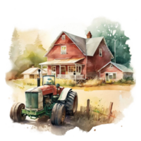 vallen boerderij clip art waterverf t-shirt ontwerp transparant achtergrond, ai gegenereerd png