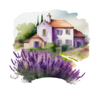 waterverf lavendel cottagecore clip art ai generatief png