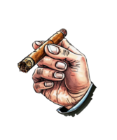 hombre de fumar cigarrillo, mano participación un cigarrillo, hierba, cigarrillo, sigare, encendedor ai generativo png