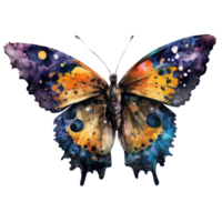 oscuro mariposas clipart acuarela camiseta diseño, transparente fondo, ai generado png