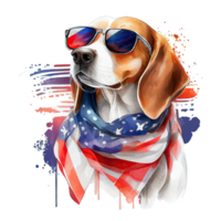 beagle cane sublimazione acquerello maglietta disegno, trasparente sfondo, ai generato png