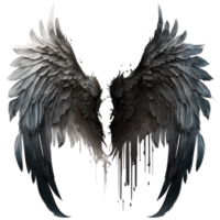 Dark Angel Wings Clipart watercolor t-shirt design, transparent background, png