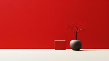 A stunning image of a minimalist red, showcasing the magical elegance found in simplicity. photo