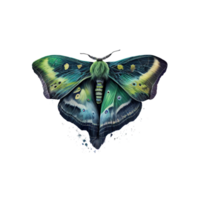 aquarelle mystique papillon de nuit collection clipart ai génératif png