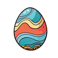Lycklig påsk ägg klistermärken vattenfärg ai generativ png