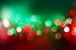 A blurred green light, white light, red light abstract background with bokeh glow, Illustration. photo