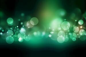 A blurred white light, green light abstract background with bokeh glow, Illustration. photo