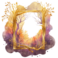 Enchanted Forest Frame Woodland t-shirt design, transparent background, AI generated png
