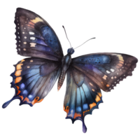 oscuro mariposas clipart acuarela camiseta diseño, transparente fondo, ai generado png