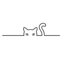 ilustración de un linda bozal de un negro gato vector