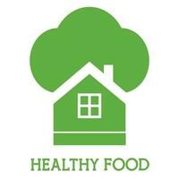 Illustration logo green house and proper nutrition vector