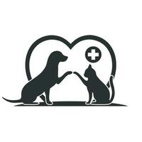 ilustración del logotipo de la clínica veterinaria. vector