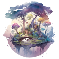 Enchanted Forest Woodland Animal t-shirt design, transparent background, png