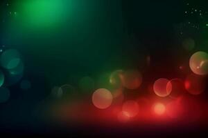 A blurred green light, white light, red light abstract background with bokeh glow, Illustration. photo