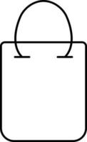 Shopping Bag Icon In Black Line Art. vector