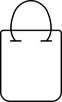 Shopping Bag Icon In Black Line Art. vector