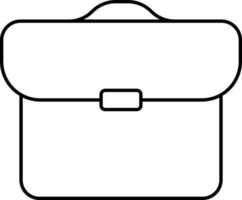 Isolated Briefcase Icon In Black Outline. vector