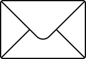 Isolated Envelope Black Line Art Icon. vector