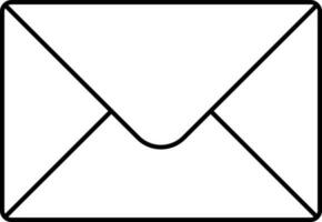 Isolated Envelope Black Line Art Icon. vector