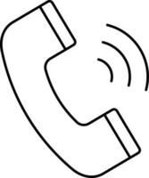 teléfono llamada icono o símbolo en lineal estilo. vector