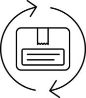 Parcel Return Symbol Or Icon In Line Art. vector