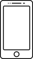 Isolated Smartphone Icon In Black Line Art. vector