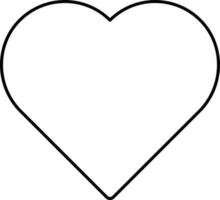 Black Linear Style Heart Icon Or Symbol. vector