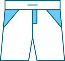 aislado azul y blanco pantalones cortos icono. vector