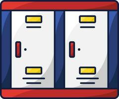 Flat Style Locker Cupboard Colorful Icon. vector