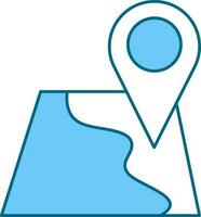 Isolated Map Location Point White And Blue Icon. vector