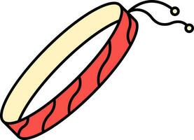 Wavy Design Hand Band Flat Icon In Yellow And Red Color. vector