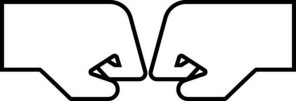 Black Thin Line Art Of Bumping Hand Icon. vector