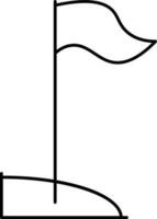 Corner Flag Icon Or Symbol In Black Line Art. vector