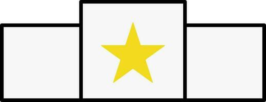 Isolated Star Winner Podium Icon In Flat Style. vector