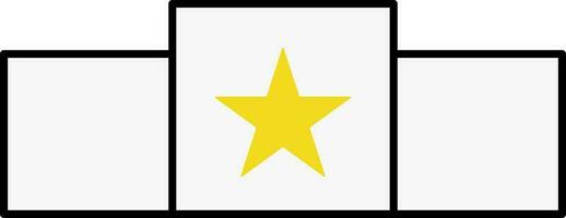 Isolated Star Winner Podium Icon In Flat Style. vector