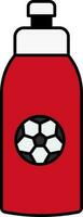 Isolated Red Color Water Thermos Bottle Icon In Flat Style. vector