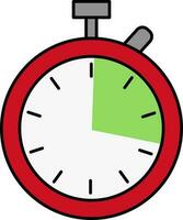 Colorful Flat Style Timer Clock Icon. vector