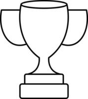 Black Outline Illustration Of Trophy Cup Icon. vector