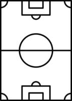 Black Thin Line Art Of Football Arena Icon. vector