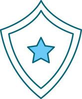 Isolated Star With Shield Icon In Flat Style. vector