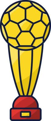 Flat Illustration Of Golden Soccer Trophy Icon.