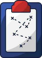 Tactical Strategy Clipboard Red And Blue Icon. vector