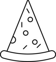 Isolated Pizza Piece Icon In Black Outline. vector